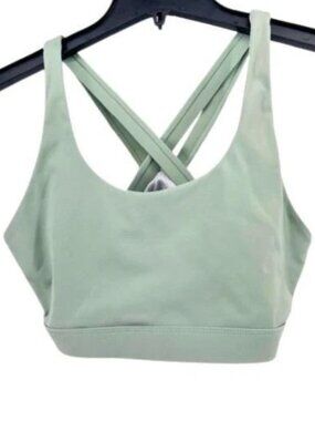 Running Girl Sports Bra Size Large Cross Back Green